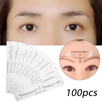 100 Stuks Wegwerp Wenkbrauw Heerser Sticker Creatieve Zelfklevende Wenkbrauw Positionering Make-Up Tool Wenkbrauw Sticker Voor Schoonheid Vrouwen