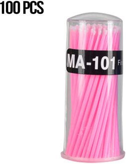 100 Stuks Wegwerp Wimper Wattenstaafje Micro Brush Up Kwasten Duurzaam Microbrush Applicator Wimper Extensions Make Up Tool Roze