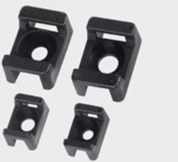 100 Stuks Wit Zwart Kabelbinder Mounts Seat Draad Buddle Zadel Type Plastic Houder HC-2-zwart