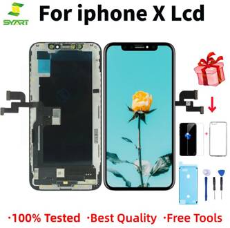 100% Test Voor Iphone X Lcd Display Voor Tft Oled Incell Touchscreen Met Digitizer Vervanging Vergadering Onderdelen Zwart Voor iphonex For X OLED