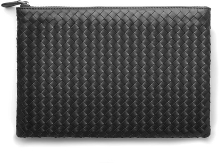 100%True Cow Leather Clutche bag Men Hand knitting Bag Ms Wrist Bag Tide brand Fashion Simple Envelope Bag Large Capacity New