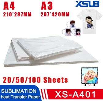 100 Vellen A3 A4 Sublimatie Warmte-overdracht Papier Voor Polyester Katoen T-shirt Kussen Stoffen Doek Telefoon Geval Afdrukken A3 100 sheets