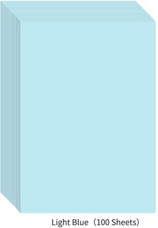 100 Vellen A4 Kleur Kopieerpapier 210x29 7Mm/8.3x11.7in Printer Papier 70GSM Voor Copy Printing Schrijven Ambachten & art licht blauw