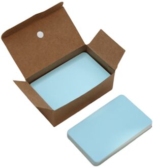 100 Vellen/Doos Papier Bericht Kaart Leeg Handgeschreven Memo Notecards Groet Zegen Dank U Postkaart blauw