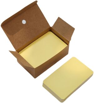 100 Vellen/Doos Papier Bericht Kaart Leeg Handgeschreven Memo Notecards Groet Zegen Dank U Postkaart geel