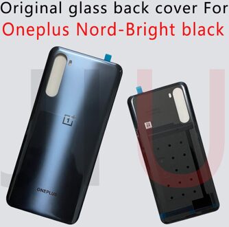 100% Voor Oneplus Nord Batterij Cover Back Glass Rear Deur Behuizing Case Back Panel Batterij Cover Met Lijm Oneplus nord zwart Nolens