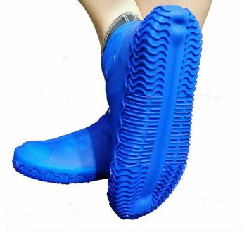 100% Waterdichte Regen Schoen Laarzen Cover Anti-Slip Herbruikbare Latex Schoen Covers Waterdichte Rain Boot Overschoenen Schoenen Cd blauwe kleur