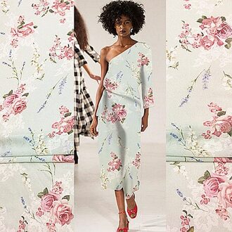 100% Zijde Licht Groen Digital Printing Zijde Georgette Stof Hoge Mode Jurk Stof Lente En Zomer