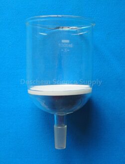 1000 ml, 24/40, Glas Buchner trechter, 3 # Grof Filter, 1L, Lab Chemie Glaswerk