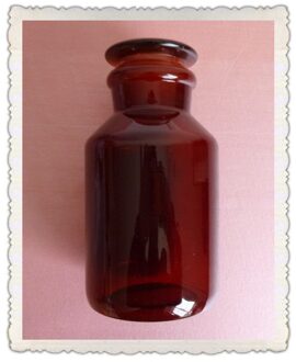 1000 ml Lab Amber Glazen reagensfles, Brede mond, Met Grond Stopper, 1L, Zware muur