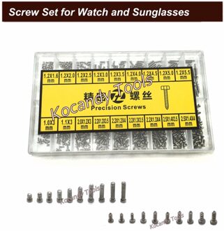 1000 Pcs Tiny Micro 18 Assortiment Schroeven Eye Zonnebril Horloges Reparatie Tool Kit