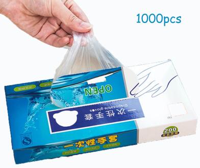1000 Stks/doos Transparante Wegwerp Handschoenen Catering Haar Producten Eten Kreeft Dikker Keukengerei Plastic Pe Film Veilig Handschoenen 1000stk