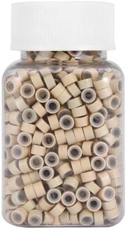 1000 stks/Fles 5mm Aluminium Siliconen Voering Rings Loops Kralen Gereedschap Voor Human Hair Extension Kapper Kappers Gereedschap 5 kleuren blond