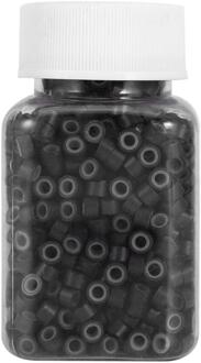 1000 stks/Fles 5mm Aluminium Siliconen Voering Rings Loops Kralen Gereedschap Voor Human Hair Extension Kapper Kappers Gereedschap 5 kleuren donker bruin