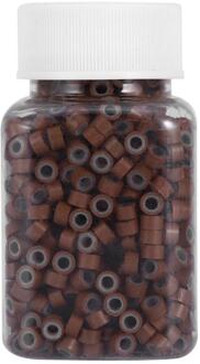 1000 stks/Fles 5mm Aluminium Siliconen Voering Rings Loops Kralen Gereedschap Voor Human Hair Extension Kapper Kappers Gereedschap 5 kleuren licht bruin