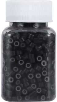 1000 stks/Fles 5mm Aluminium Siliconen Voering Rings Loops Kralen Gereedschap Voor Human Hair Extension Kapper Kappers Gereedschap 5 kleuren zwart