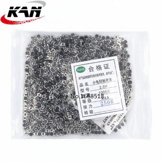 1000 STUKS Drukknop 3*4*2.0MM Momentary Tactile Tact Drukknop 4 Pin SMT SMD 3x4x2.0mm Micro Switch Zelf Reset