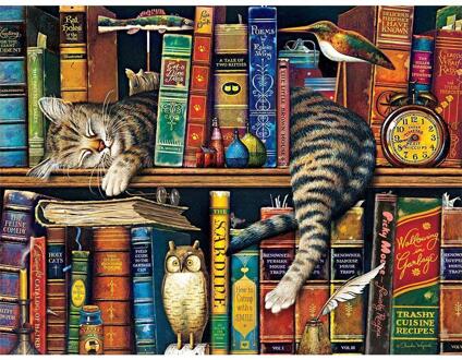 1000 Stuks Legpuzzels Boekenplank Katten Puzzels Diy Puzzels Papier Educatief Decompressie Kinderen Voor Volwassenen Speelgoed Assemb C6P