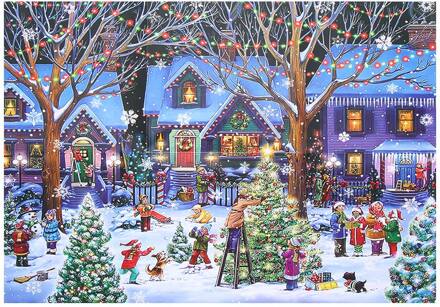 1000 Stuks/set Kerst Puzzel Kinderen Adult Xmas Sneeuwpop Puzzels Ouder-kind Speelgoed Jigsaw Intellectuele Ontwikkeling 04