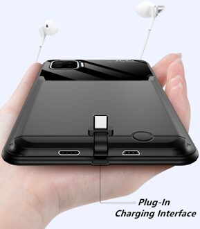 10000 Mah Batterij Case Voor Oppo F17 Reno 4 Se A7X Smart Charger Cases Cover Power Bank Voor Oppo F17 batterij Case F17 zwart
