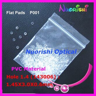 10000 stuks Glazen Plastic Platte Pads Ringen Lenzenvloeistof Eyewear Accssories Gat 1.45mm 1.25mm 1.60mm P001 143006 PVC Material