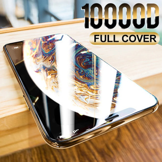 10000D Curved Full Cover Protective Glass On For iPhone 12 11 Pro X XR XS Max Tempered Screen Protector iPhone 7 8 6S Plus Glass