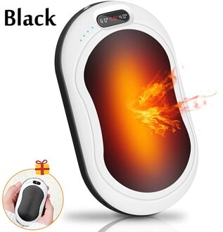 10000mA Elektrische Hand Warmer Usb Opladen Winter Warm Pocket Power Bank Handwarmer 3 Modes Quick Verwarming Led Zaklamp zwart
