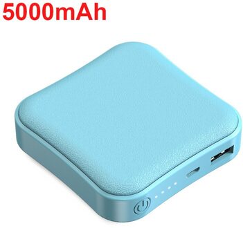 10000Mah Draagbare Power Bank 2.1A Snelle Oplader Externe Batterij Powerbank Voor Smart Mobiele Telefoon 5000mAh blauw