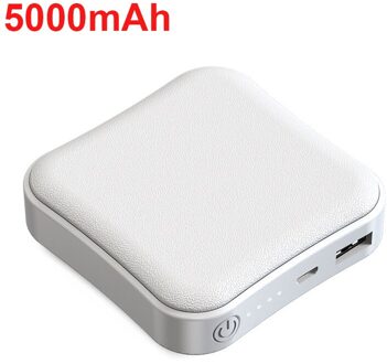10000Mah Draagbare Power Bank 2.1A Snelle Oplader Externe Batterij Powerbank Voor Smart Mobiele Telefoon 5000mAh wit