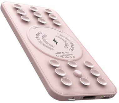 10000Mah Power Bank 18W Pd Snelle Opladen Draadloze Batterij Case Voor Iphone Samsung Huawei Xiaomi Zuignap Zuig opladen Roze