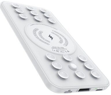 10000Mah Power Bank 18W Pd Snelle Opladen Draadloze Batterij Case Voor Iphone Samsung Huawei Xiaomi Zuignap Zuig opladen wit