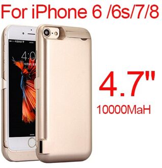 10000Mah Slanke Ultra Dunne Batterij Oplader Voor Iphone 6/6S/7/8 Batterij Case Power Bank spare Bateria Voor Iphone 6 6S 7 8 Plus 4.7duim goud