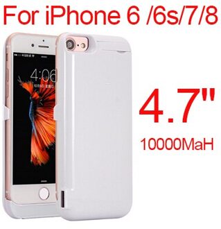10000Mah Slanke Ultra Dunne Batterij Oplader Voor Iphone 6/6S/7/8 Batterij Case Power Bank spare Bateria Voor Iphone 6 6S 7 8 Plus 4.7duim wit