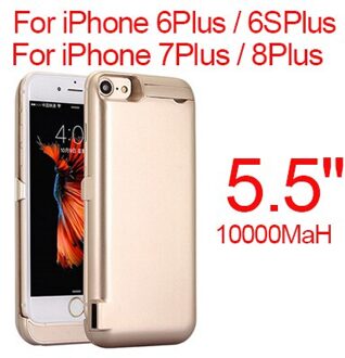 10000Mah Slanke Ultra Dunne Batterij Oplader Voor Iphone 6/6S/7/8 Batterij Case Power Bank spare Bateria Voor Iphone 6 6S 7 8 Plus 5.5duim goud