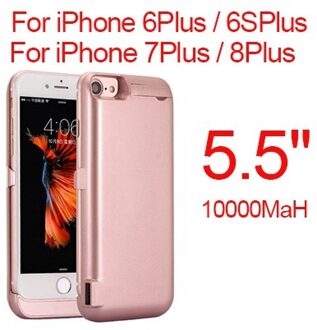10000Mah Slanke Ultra Dunne Batterij Oplader Voor Iphone 6/6S/7/8 Batterij Case Power Bank spare Bateria Voor Iphone 6 6S 7 8 Plus 5.5duim rooskleurig goud