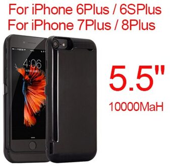 10000Mah Slanke Ultra Dunne Batterij Oplader Voor Iphone 6/6S/7/8 Batterij Case Power Bank spare Bateria Voor Iphone 6 6S 7 8 Plus 5.5duim zwart