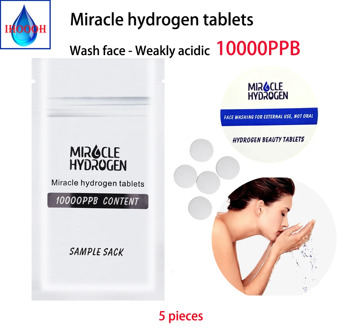 10000PPB Wash face Miracle hydrogen rich tablets Weakly acidic Enhance skin anti-oxidation and aging Trial Pack 5 pieces IHOOOH