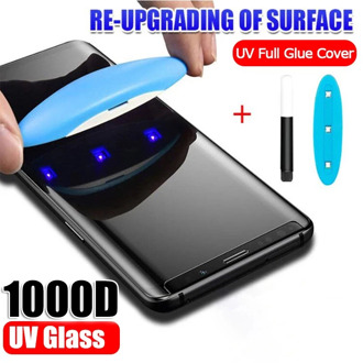 1000D Full Curved UV Tempered Glass For Samsung Galaxy S8 S9 S10 S20 Plus Note 20 Ultra Note 8 9 10 Pro Screen Protector Glass