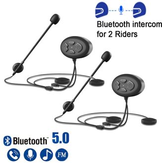 1000M Bluetooth 5.0 Intercom Motorhelm Headset Voor 2 Rijders Draadloze Walkie Talkie Motor Stereo Interphone MP3 Handsfree