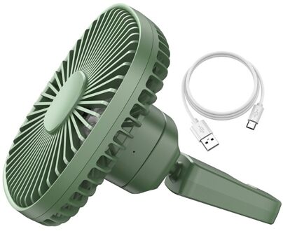 1000Mah Magnetische Usb Oplaadbare Truck Suv Auto Achterbank Hoofdsteun 2 Speed Fan Outdoor Desktop Air Cooling Fan Multifunctionele groen