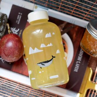 1000Ml Creativiteit Grote Capaciteit Glazen Fles Water Outdoor Draagbare Mooie Cartoon Drink Fles 600ml / 1