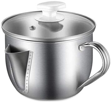 1000Ml Rvs Olie Separator, olie Filter Boot Olie Vetten Separator Met Deksel Olie Soep Koken Zeef Filter Boot