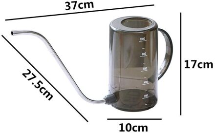 1000Ml Transparante Bloem Sprinkler Lange Mond Roestvrij Stalen Pot Bemesten Gieter Tuinieren Creatieve Tool grijs