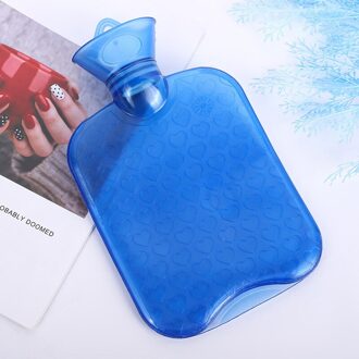 1000Ml Winter Thermosfles Warm Water Fles Handwarmer Effen Kleur Verdikte Pvc Silicone Rubber Warm Water Fles Huishouden blauw