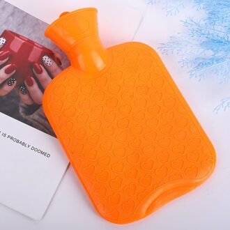 1000Ml Winter Thermosfles Warm Water Fles Handwarmer Effen Kleur Verdikte Pvc Silicone Rubber Warm Water Fles Huishouden oranje