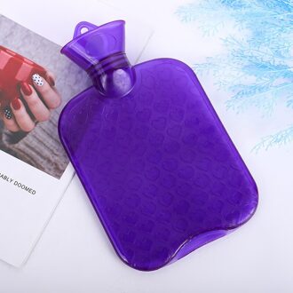 1000Ml Winter Thermosfles Warm Water Fles Handwarmer Effen Kleur Verdikte Pvc Silicone Rubber Warm Water Fles Huishouden paars