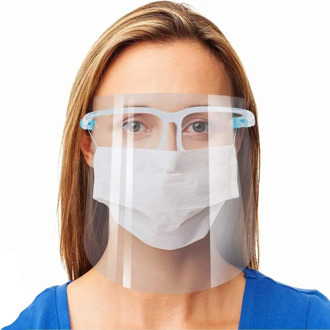 1000pc Adult Face Shield Cover Transparent Full Facial Protective Mask Plastic Clear Visor With Lenses