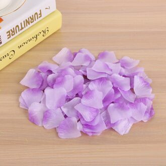 1000Pcs Kunstmatige Valse Rose Bloemblaadjes Wedding Party Romantische Nacht Event Bruiloft Decoratie Simulatie Rose Petal licht paars