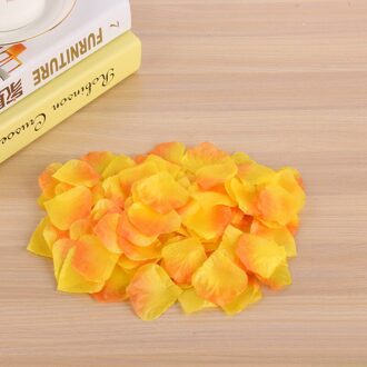 1000Pcs Kunstmatige Valse Rose Bloemblaadjes Wedding Party Romantische Nacht Event Bruiloft Decoratie Simulatie Rose Petal oranje