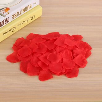 1000Pcs Kunstmatige Valse Rose Bloemblaadjes Wedding Party Romantische Nacht Event Bruiloft Decoratie Simulatie Rose Petal rood